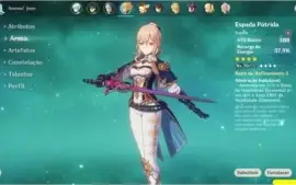 AR 55 XIAO + LANÇA DE JADE - ZHONGLI - KLEE C1 - MONA C1