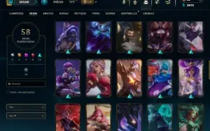 Platina 4 com 95 Champs e 58 Skins ( SUP / ADC )