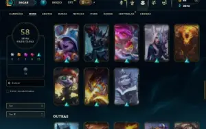 Platina 4 com 95 Champs e 58 Skins ( SUP / ADC )