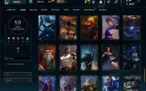 Platina 4 com 95 Champs e 58 Skins ( SUP / ADC )