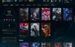 Platina 4 com 95 Champs e 58 Skins ( SUP / ADC )