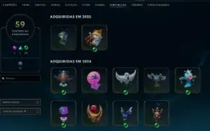 conta lol 1200 skin nivel 1100