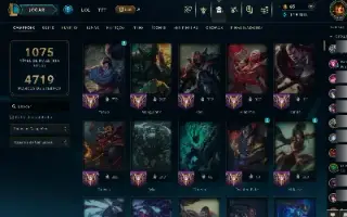 conta lol 1200 skin nivel 1100