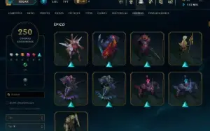 conta lol 1200 skin nivel 1100