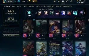 Unranked com TODOS os champs e 178 Skins ( ADC / JG / MID )