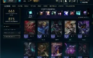 Unranked com TODOS os champs e 178 Skins ( ADC / JG / MID )