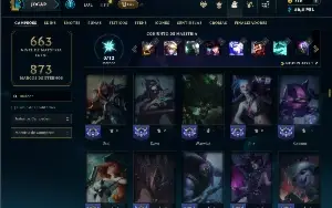 Unranked com TODOS os champs e 178 Skins ( ADC / JG / MID )