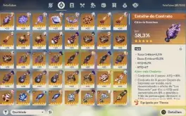 Conta Top Genshin Impact AR58 com 21T5 HuTao+Bis Xiao+Bis