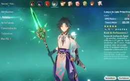 Conta Top Genshin Impact AR58 com 21T5 HuTao+Bis Xiao+Bis
