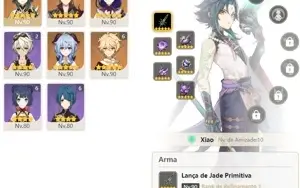 CONTA GENSHIN AR56 ⭐SHOGUN LUZ DO CORTADOR, XIAO DE JADE⭐E+