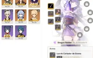 CONTA GENSHIN AR56 ⭐SHOGUN LUZ DO CORTADOR, XIAO DE JADE⭐E+