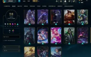 Unranked com 50 Champs e 28 Skins