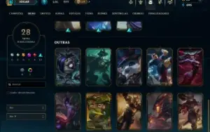 Unranked com 50 Champs e 28 Skins