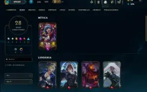 Unranked com 50 Champs e 28 Skins