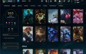 Unranked com TODOS os champs e 203 Skins ( Criada em 2012 )