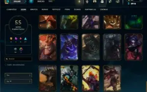 Unranked com 150 Champs e 55 Skins ( JG / TOP / MID )