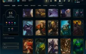 Unranked com 150 Champs e 55 Skins ( JG / TOP / MID )