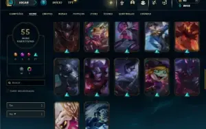 Unranked com 150 Champs e 55 Skins ( JG / TOP / MID )