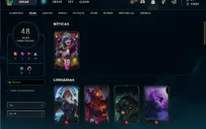 Conta Unranked com 71 Champs e 48 Skins