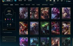 Conta Unranked com 71 Champs e 48 Skins