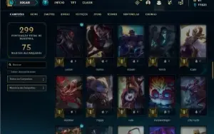 Conta Unranked com 71 Champs e 48 Skins