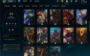 Conta Unranked com 71 Champs e 48 Skins
