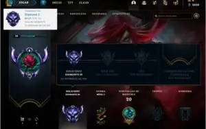 Conta Diamante 3 com 61% de winrate, 25 champs 1 skin
