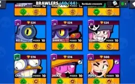 BrawlStars 35 skins 41 brawlers 71 stars e +de 50 acessórios