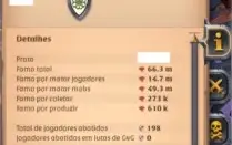 Conta 65M Fama - Espada com spec alta