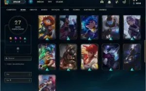 Conta platina 4 com 27 skins e 69 champs