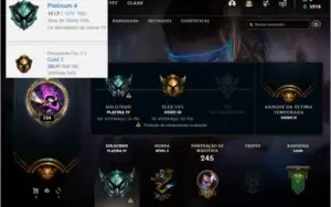 Conta platina 4 com 27 skins e 69 champs
