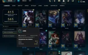 Platina 3 com 150 Champs e 155 Skins ( MAIN ADC ) Nivel 560