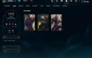 Platina 3 com 150 Champs e 155 Skins ( MAIN ADC ) Nivel 560