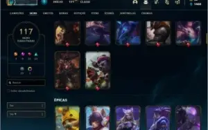 Conta bronze 1 com 80 Champs e 117 Skins