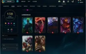 CONTA DIAMANTE 4 LOL / 138 SKINS