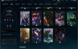 CONTA DIAMANTE 4 LOL / 138 SKINS