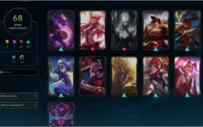 Conta LOL ouro 4 flex/soloq level 293, 68 skins 2 ultimates
