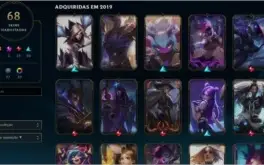 Conta LOL ouro 4 flex/soloq level 293, 68 skins 2 ultimates