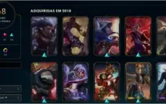 Conta LOL ouro 4 flex/soloq level 293, 68 skins 2 ultimates