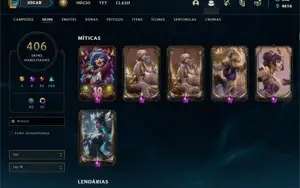 Conta de lol com 406 skins