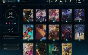 Diamante 3 com 140 Champs e 93 Skins + 4 Vitoriosas