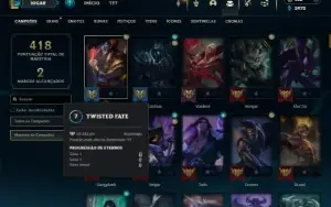 Diamante 3 com 140 Champs e 93 Skins + 4 Vitoriosas