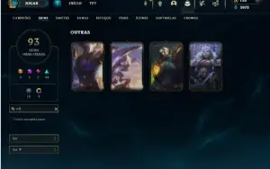 Diamante 3 com 140 Champs e 93 Skins + 4 Vitoriosas