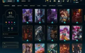 Diamante 3 com 140 Champs e 93 Skins + 4 Vitoriosas