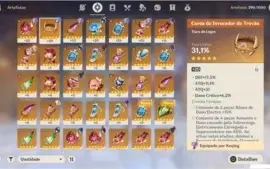 CONTA AR45 COM VENTI+KEQING+JEAN+ ARMA 5*