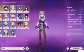 CONTA AR45 COM VENTI+KEQING+JEAN+ ARMA 5*