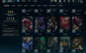 Conta Unranked com TODOS os champs e 160 Skins + 900k yasuo