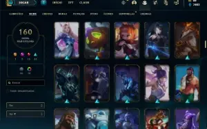 Conta Unranked com TODOS os champs e 160 Skins + 900k yasuo