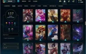 Conta ouro 3 com TODOS os champs e 137 skins +1 Prestigio