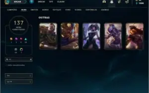 Conta ouro 3 com TODOS os champs e 137 skins +1 Prestigio